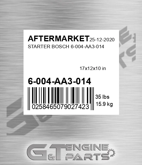 6-004-AA3-014 Starter Bosch 6-004-aa3-014 for AFTERMARKET