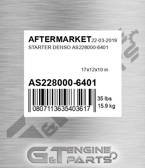 AS228000-6401 Starter Denso As228000-6401