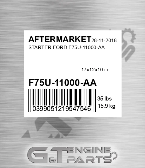 F75U-11000-AA Starter Ford F75u-11000-aa for AFTERMARKET