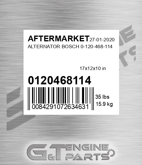 0120468114 Alternator Bosch