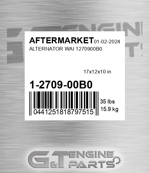 1-2709-00B0 Alternator Wai for AFTERMARKET