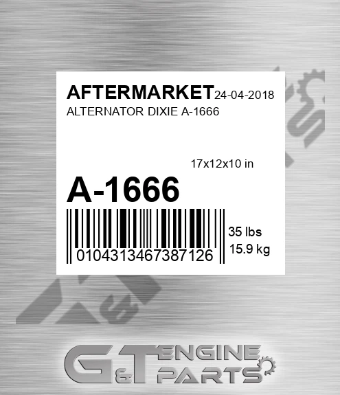 A-1666 Alternator Dixie A-1666 for AFTERMARKET