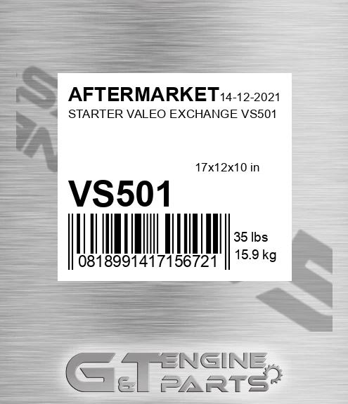 VS501 AFTERMARKET Starter Valeo Exchange