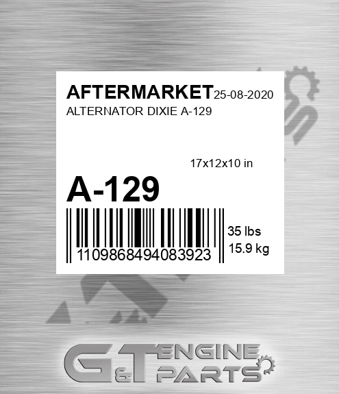 A-129 Alternator Dixie A-129 for AFTERMARKET