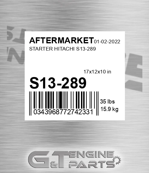 S13-289 Starter Hitachi S13-289 for AFTERMARKET