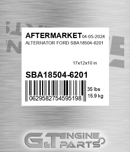 SBA18504-6201 Alternator Ford Sba18504-6201 for AFTERMARKET