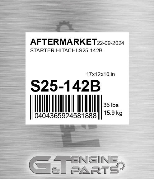 S25-142B Starter Hitachi S25-142b for AFTERMARKET
