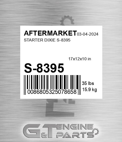 S-8395 Starter Dixie S-8395 for AFTERMARKET