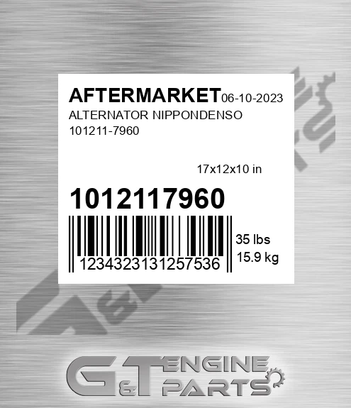 1012117960 Alternator Nippondenso