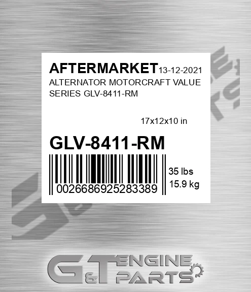 GLV-8411-RM Alternator Motorcraft Value Series Glv-8411-rm for AFTERMARKET