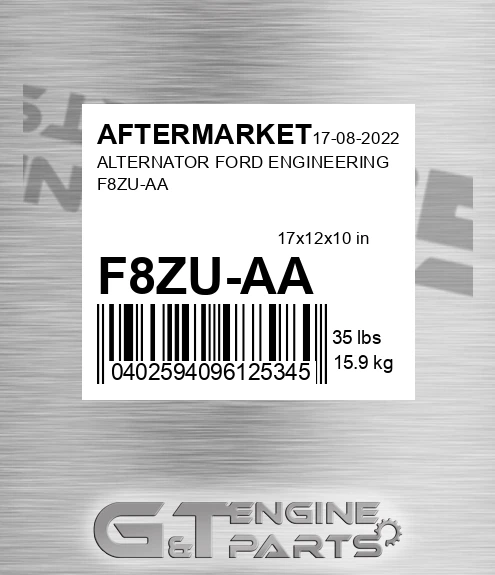 F8ZU-AA Alternator Ford Engineering F8zu-aa for AFTERMARKET