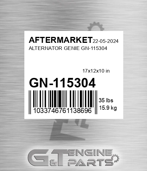 GN-115304 Alternator Genie Gn-115304 for AFTERMARKET