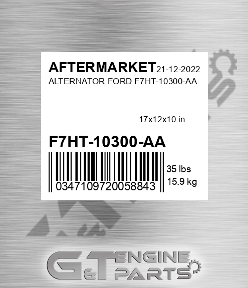 F7HT-10300-AA Alternator Ford F7ht-10300-aa for AFTERMARKET