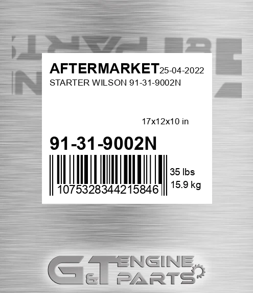 91-31-9002N Starter Wilson 91-31-9002n for AFTERMARKET