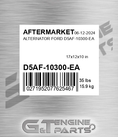 D5AF-10300-EA Alternator Ford D5af-10300-ea for AFTERMARKET