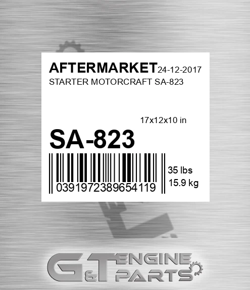 SA-823 Starter Motorcraft Sa-823 for AFTERMARKET