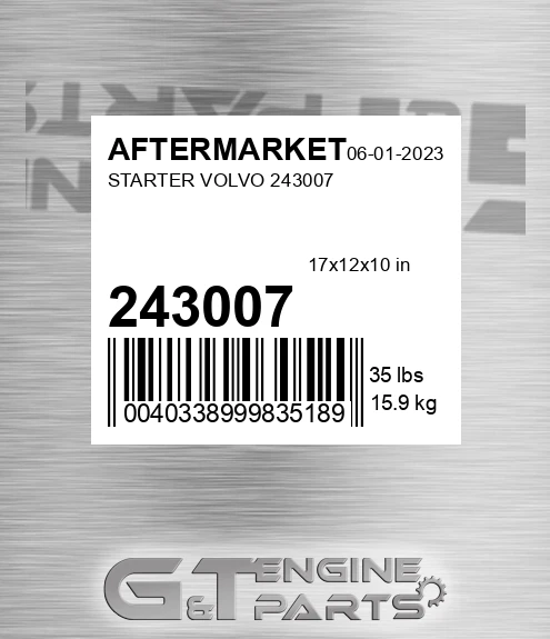 243007 Starter Volvo for AFTERMARKET