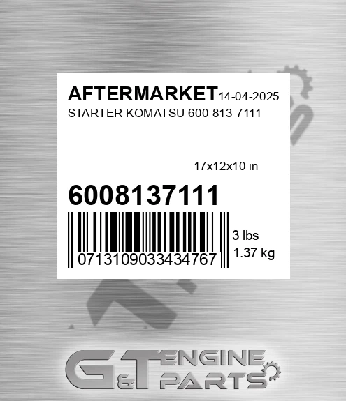 6008137111 Starter Komatsu for AFTERMARKET