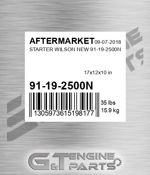91-19-2500N Starter Wilson New 91-19-2500n for AFTERMARKET