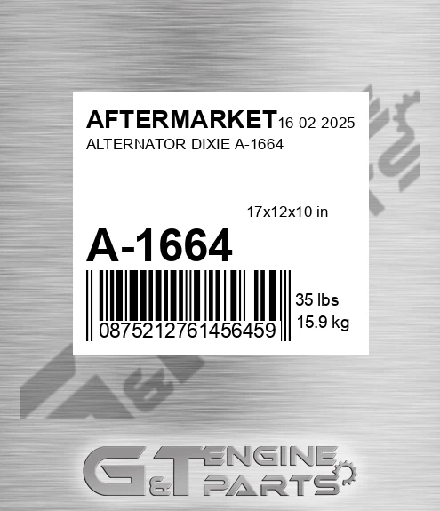 A-1664 Alternator Dixie A-1664 for AFTERMARKET
