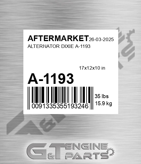 A-1193 Alternator Dixie A-1193 for AFTERMARKET