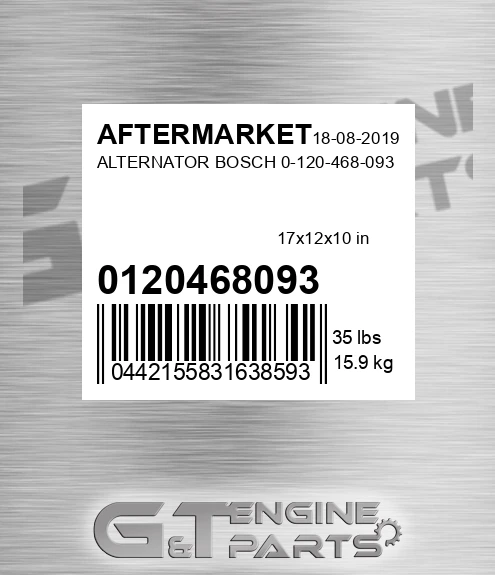 0120468093 Alternator Bosch
