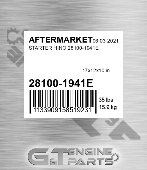 28100-1941E Starter Hino 28100-1941e for AFTERMARKET