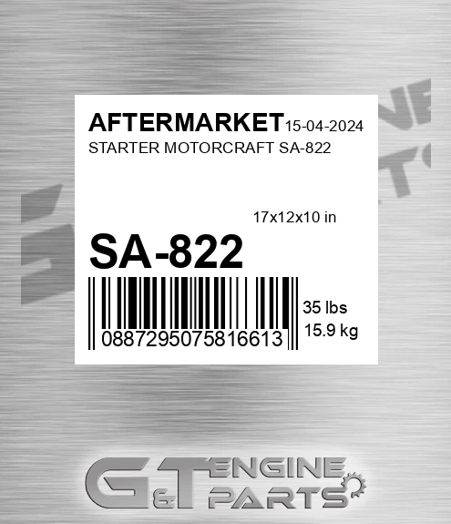 SA-822 Starter Motorcraft Sa-822 for AFTERMARKET