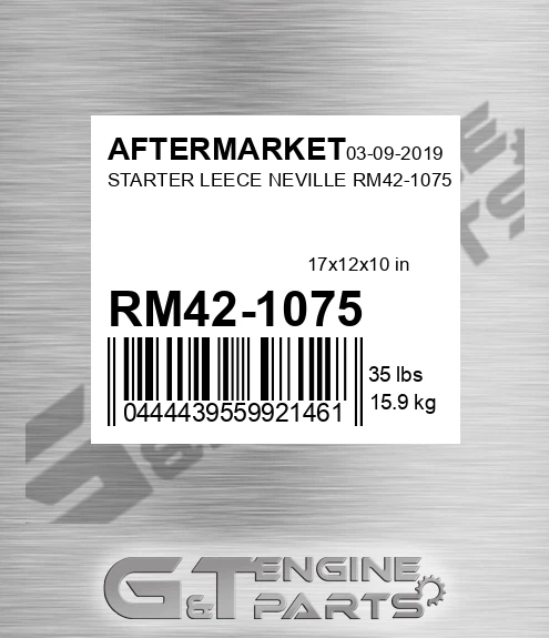 RM42-1075 Starter Leece Neville Rm42-1075 for AFTERMARKET