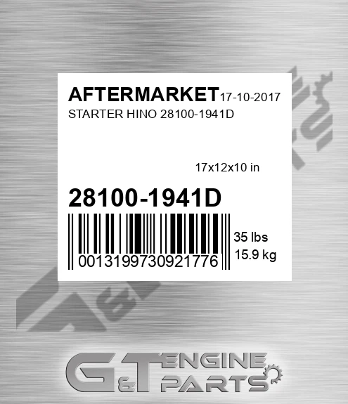 28100-1941D Starter Hino 28100-1941d for AFTERMARKET