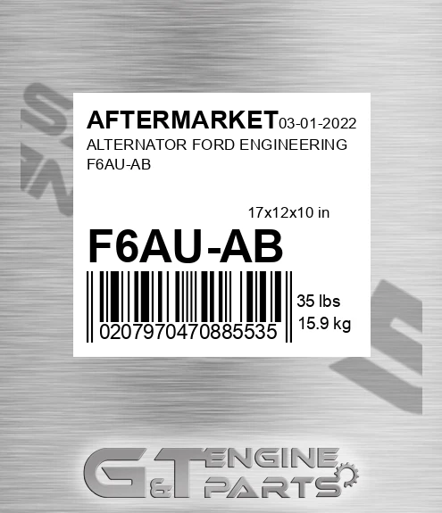 F6AU-AB Alternator Ford Engineering F6au-ab for AFTERMARKET