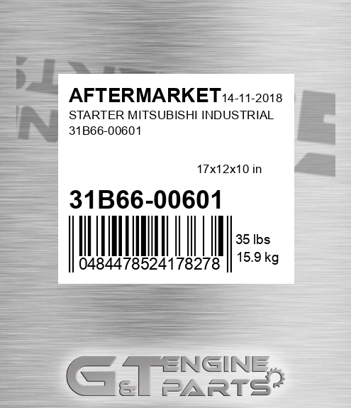 31B66-00601 Starter Mitsubishi Industrial 31b66-00601 for AFTERMARKET