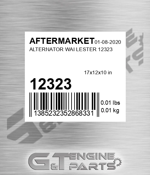 12323 AFTERMARKET Alternator Wai Lester