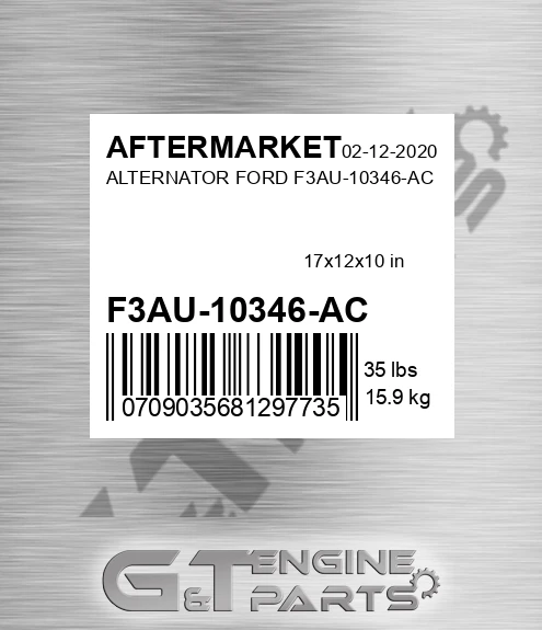 F3AU-10346-AC Alternator Ford F3au-10346-ac for AFTERMARKET