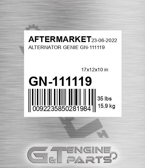 GN-111119 Alternator Genie Gn-111119 for AFTERMARKET