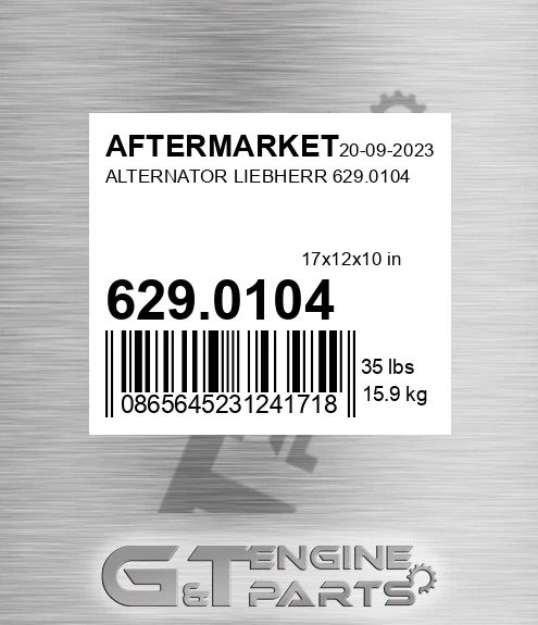 629.0104 Alternator Liebherr 629.0104 for AFTERMARKET