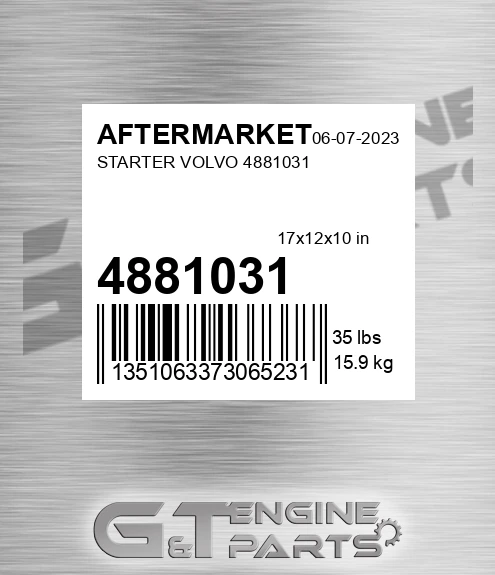4881031 Starter Volvo for AFTERMARKET