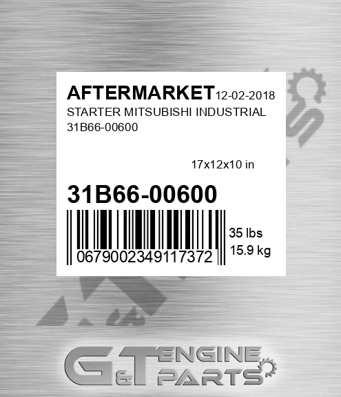 31B66-00600 Starter Mitsubishi Industrial 31b66-00600 for AFTERMARKET