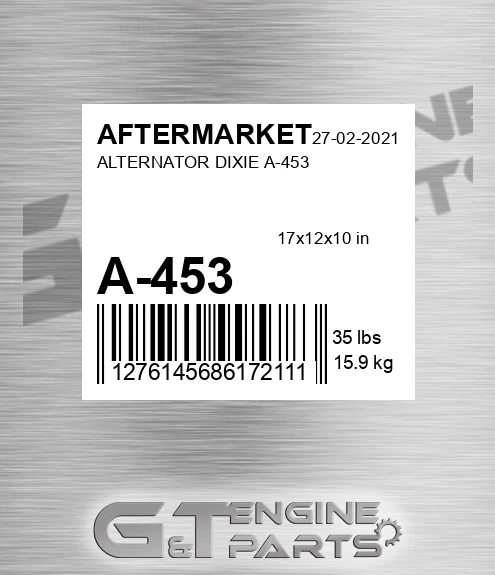 A-453 Alternator Dixie A-453 for AFTERMARKET