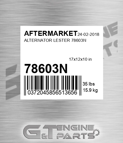 78603N Alternator Lester