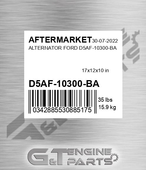 D5AF-10300-BA Alternator Ford D5af-10300-ba for AFTERMARKET