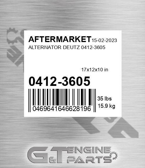 0412-3605 Alternator Deutz 0412-3605 for AFTERMARKET