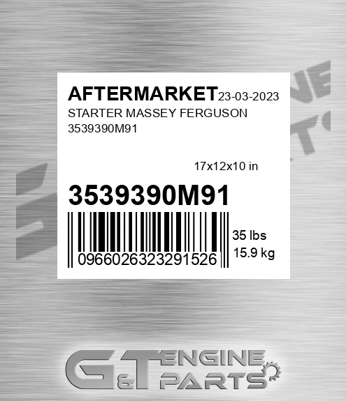 3539390M91 Starter Massey Ferguson for AFTERMARKET