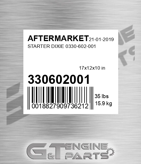 330602001 Starter Dixie 0330-602-001 for AFTERMARKET