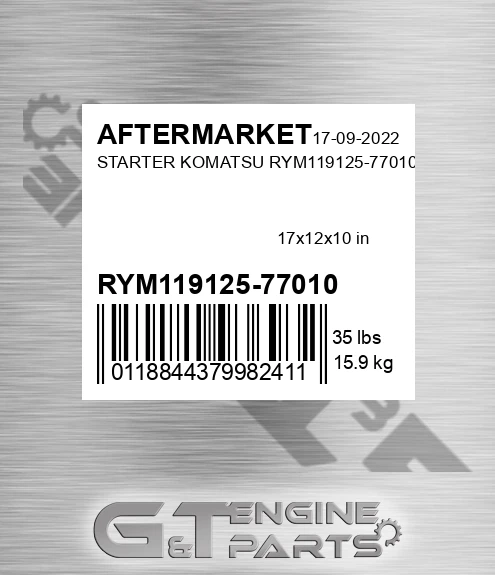 RYM119125-77010 Starter Komatsu Rym119125-77010 for AFTERMARKET