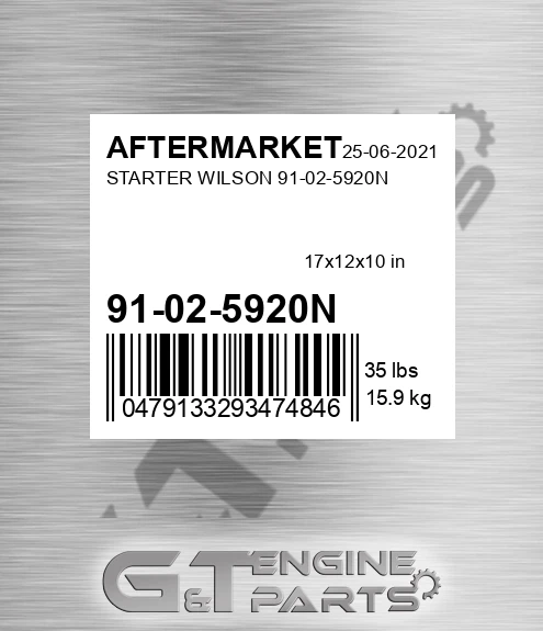 91-02-5920N Starter Wilson 91-02-5920n for AFTERMARKET