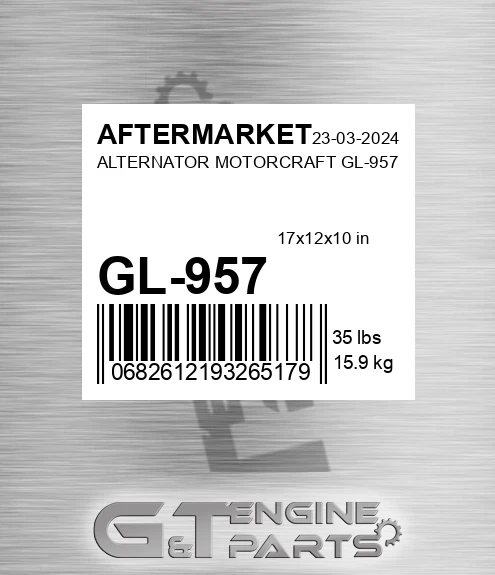 GL-957 Alternator Motorcraft Gl-957 for AFTERMARKET