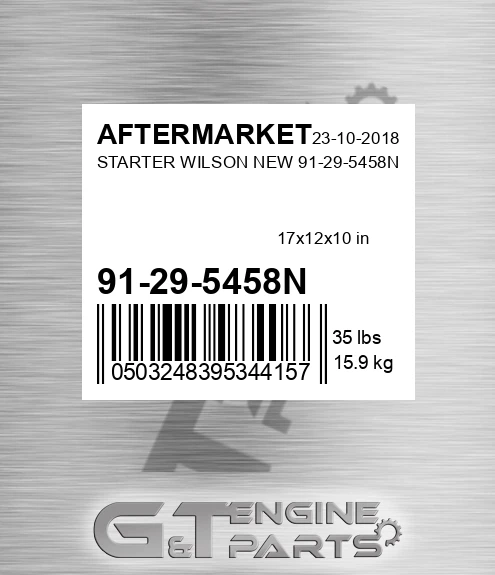 91-29-5458N Starter Wilson New 91-29-5458n for AFTERMARKET