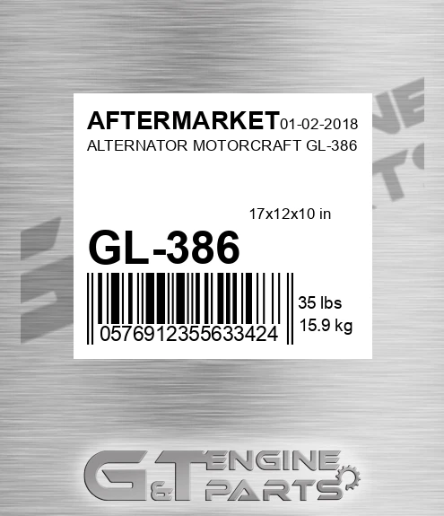 GL-386 Alternator Motorcraft Gl-386 for AFTERMARKET