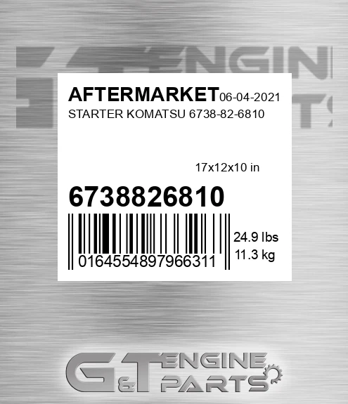6738826810 Starter Komatsu for AFTERMARKET